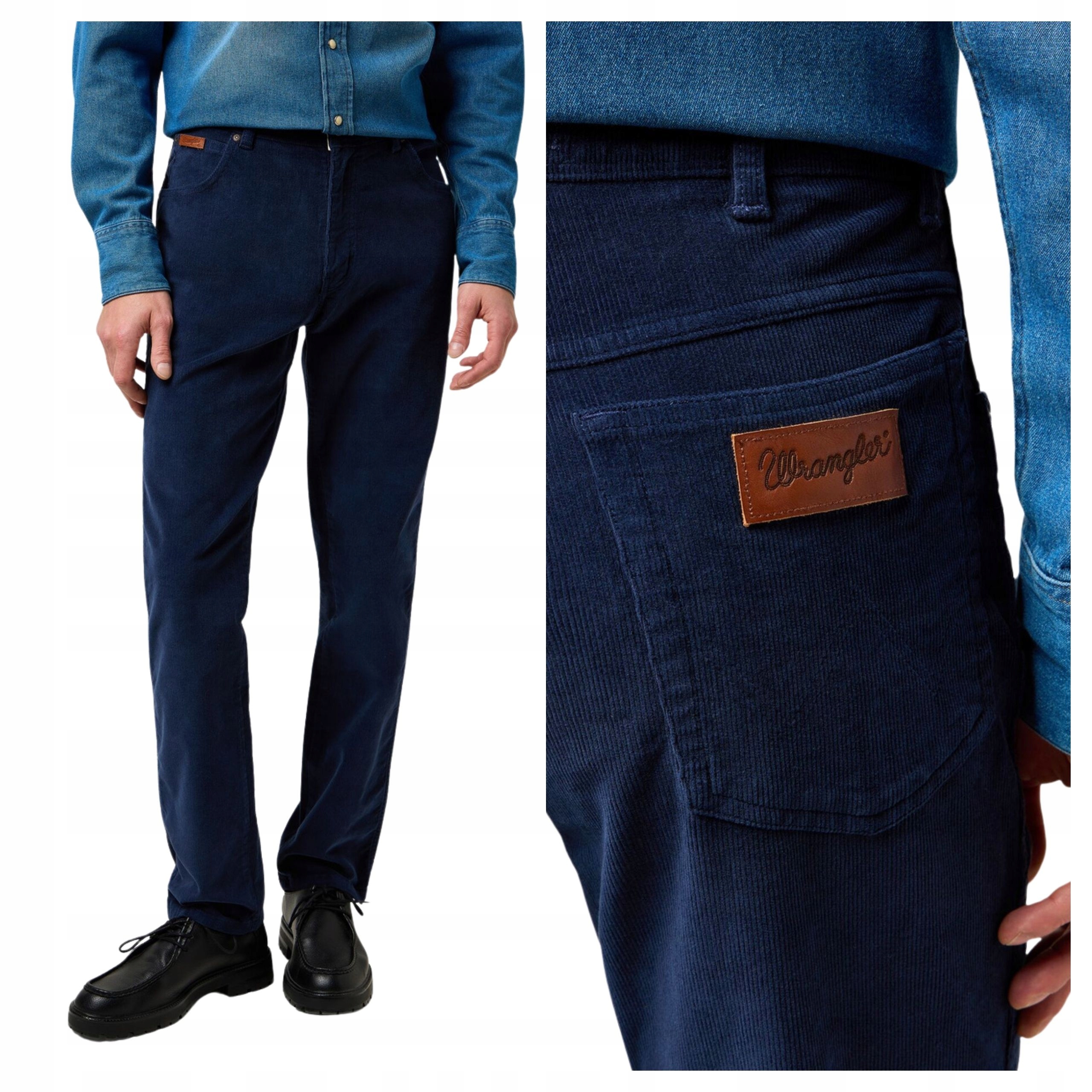 Pánské kalhoty Wrangler Texas Slim Zúžené džíny Mood Indigo W32 L32