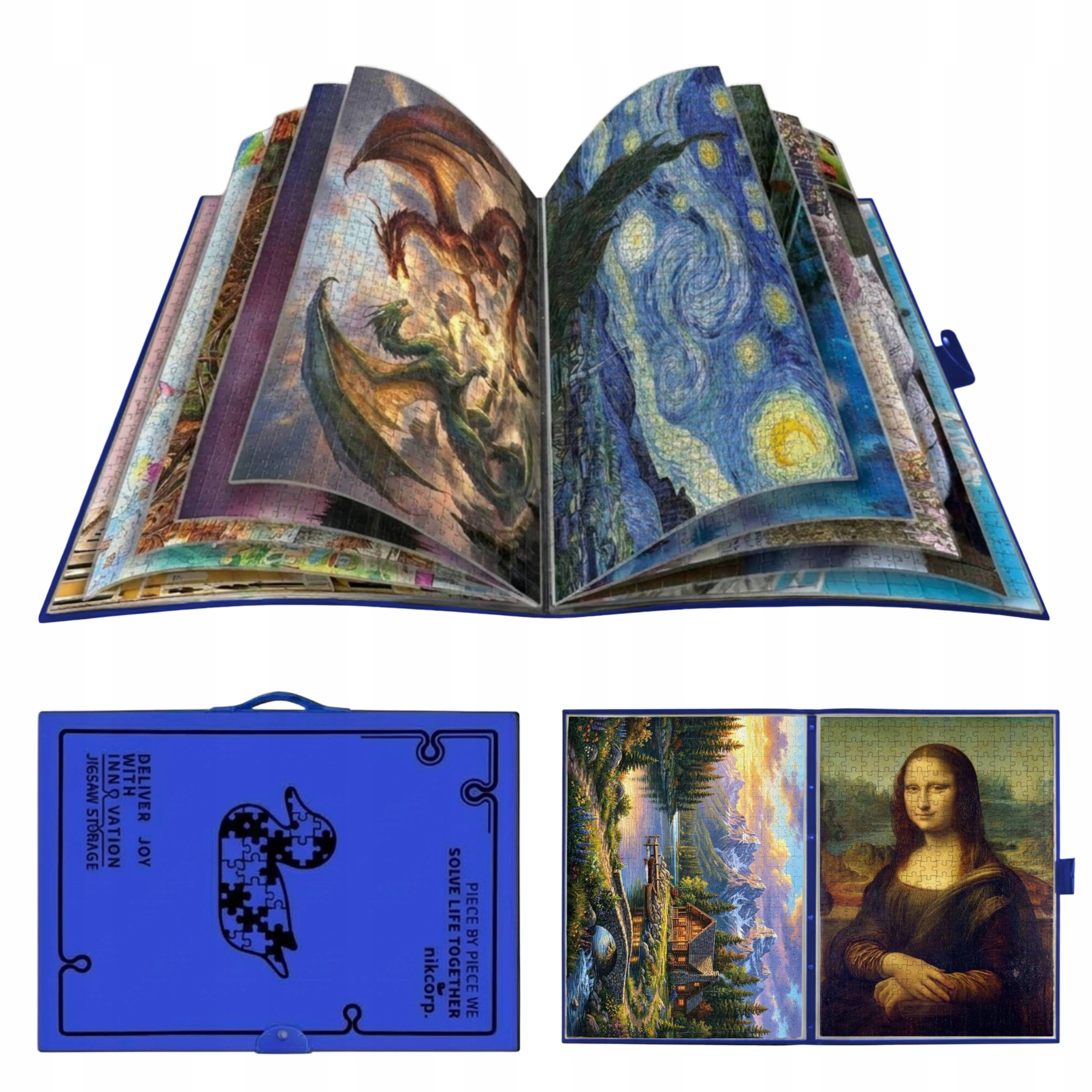 Album na Puzzle 1000 Niebieski Folder Organizer Przechowywanie Puzzli 69x51