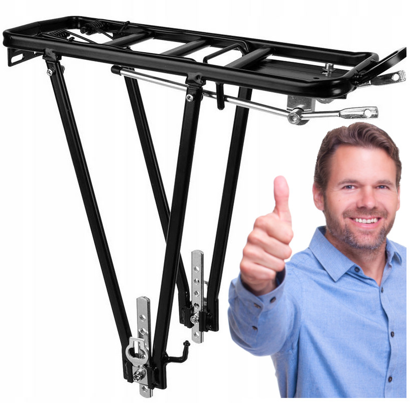 BAGAŻNIK ROWEROWY TYLNY NA ROWER ALUMINIOWY WYTRZYMAŁY 35KG UNIWERSALNY Kod producenta R99