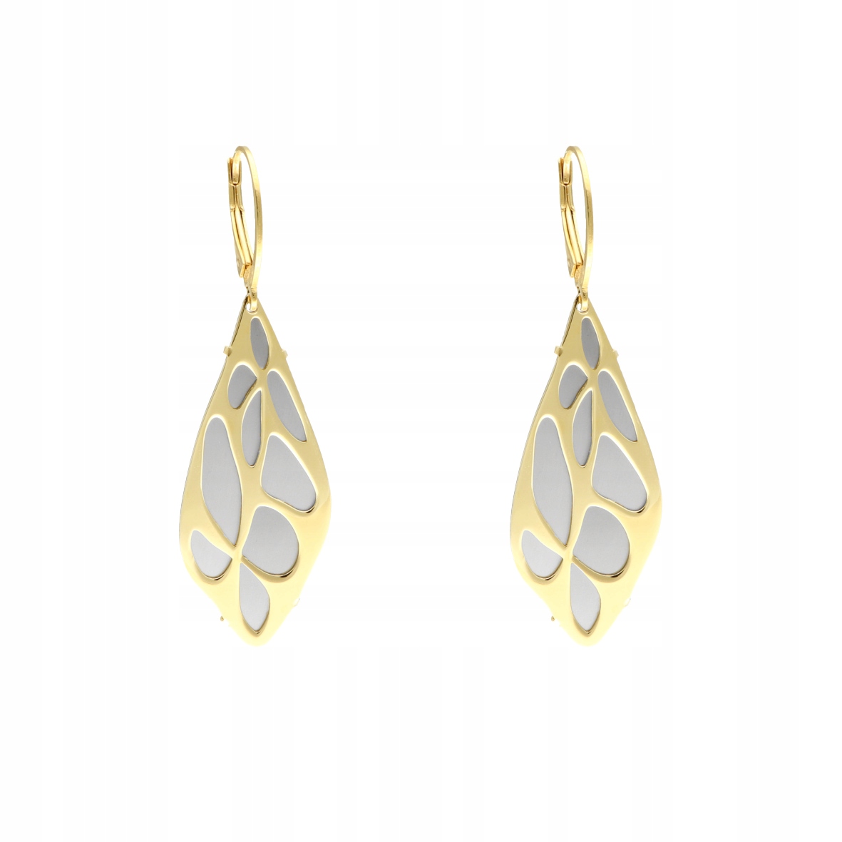 Náušnice květiny titan stříbro pozlacené