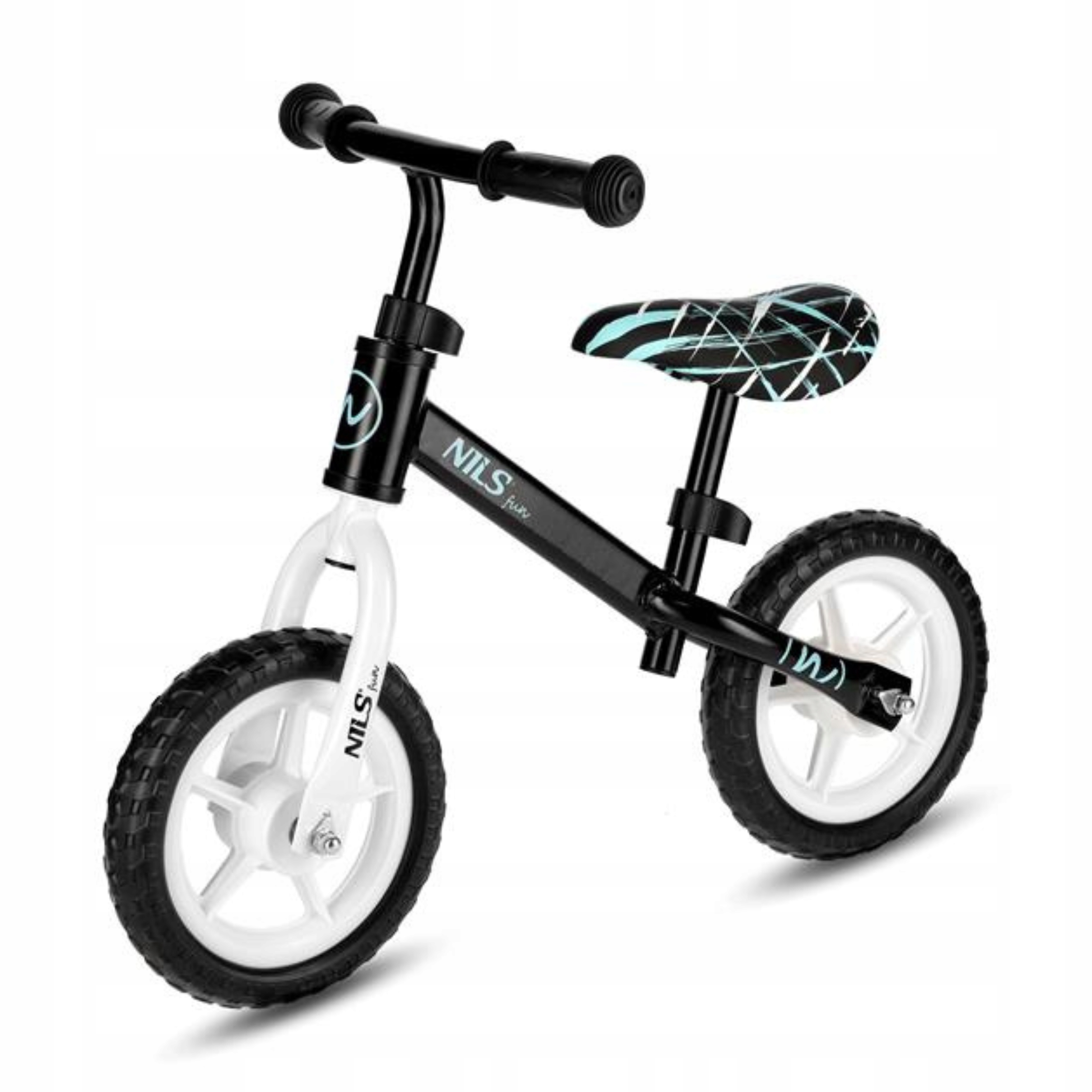 Rowerek biegowy dla dzieci dwukołowy Nils Fun RB134 czarny