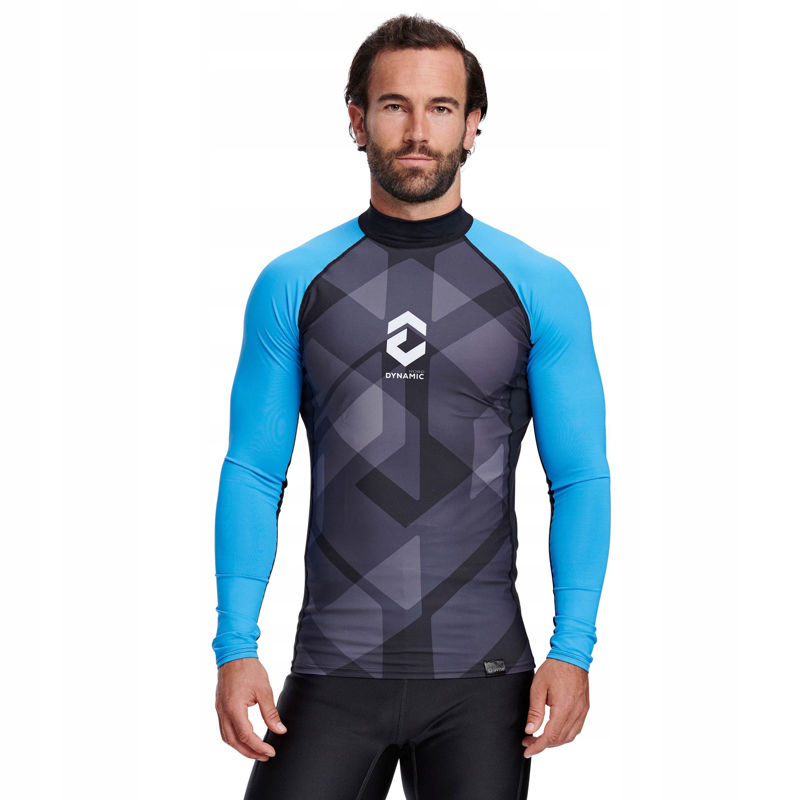 Pánské Uv tričko Rashguard s dlouhým rukávem Dynamicnord RG-31 černo modré 3XL