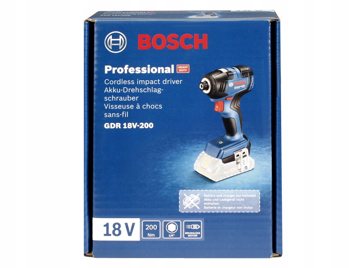 KLUCZ UDAROWY GDR 18V-200 BOSCH 1x5,0Ah Maksymalny moment obrotowy - wkręcanie twarde 200 Nm