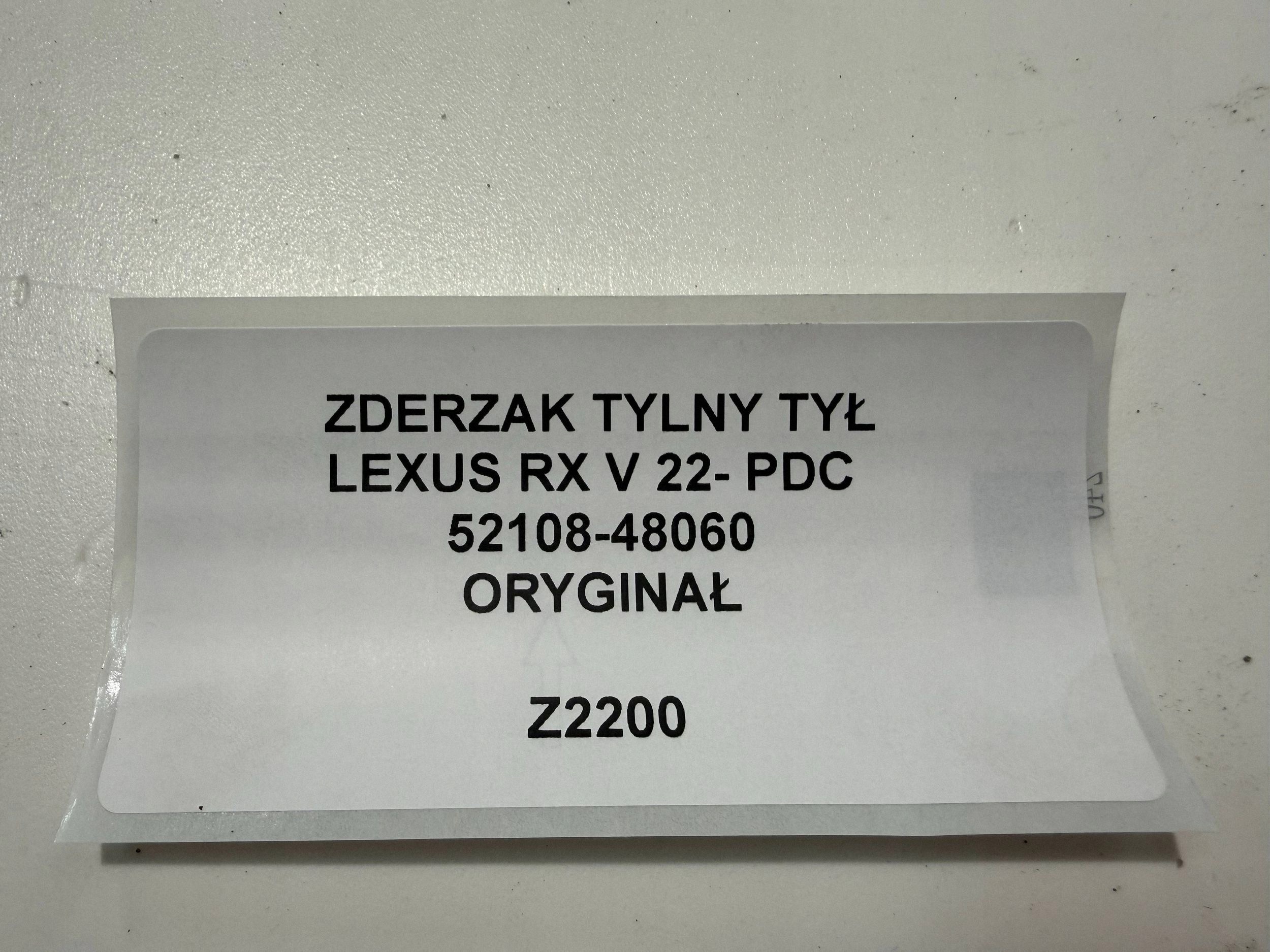 bumper rear rear part LEXUS RX V 22- PDC original 52108-48060