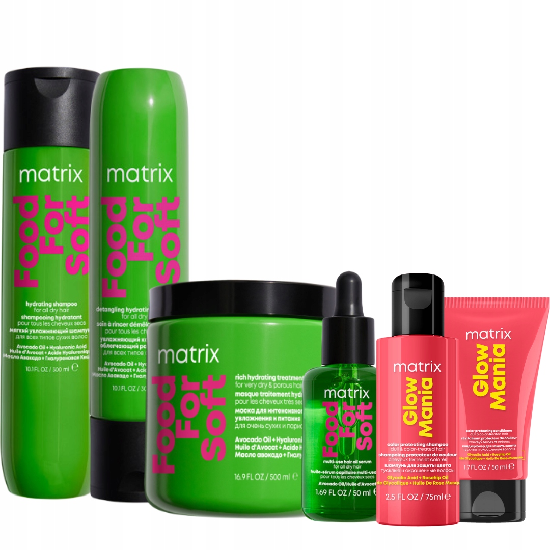 Matrix Food For Soft szampon do włosów, odżywka, olejek, maska Zestaw