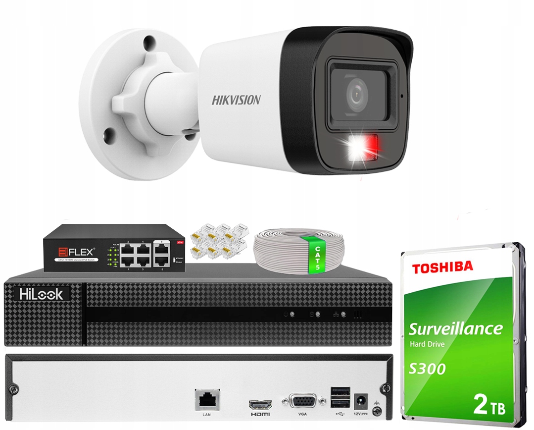 4MPx monitorovací sada Hikvision PoE Externí mikrofon náhled