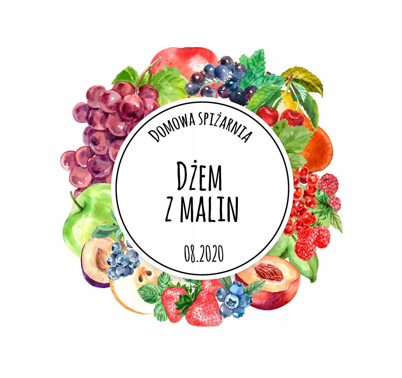 

Naklejki etykiety na słoiki na zaprawy pisak