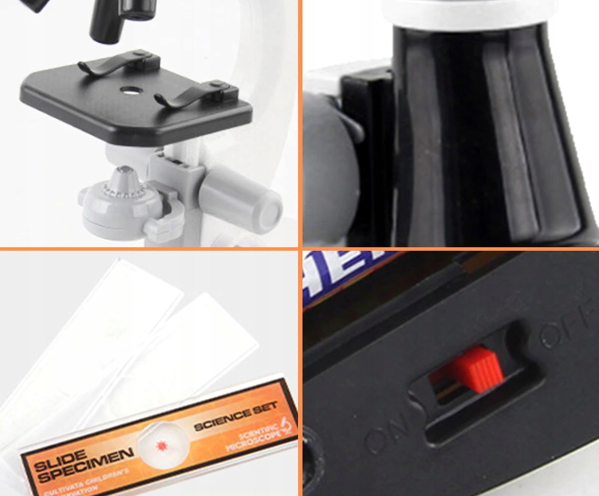 MIKROSKOP EDUKACYJNY NAUKA EKSPERYMENT DLA DZIECI 1200X ZABAWKA EDUKACYJNA Wiek dziecka 8 lat +