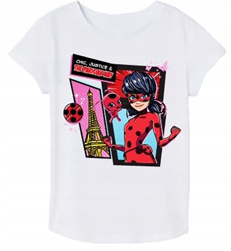 

T-shirt Miraculum Biedronka Czarny Kot Bluzka 116