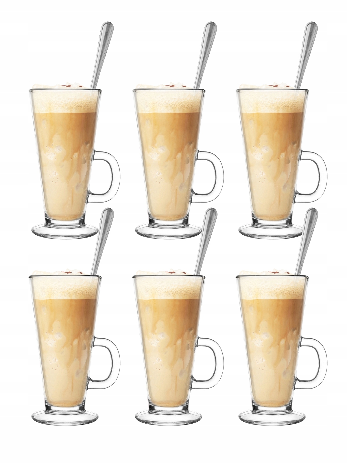 

Szklanki do kawy Latte 6 szt. łyżeczki