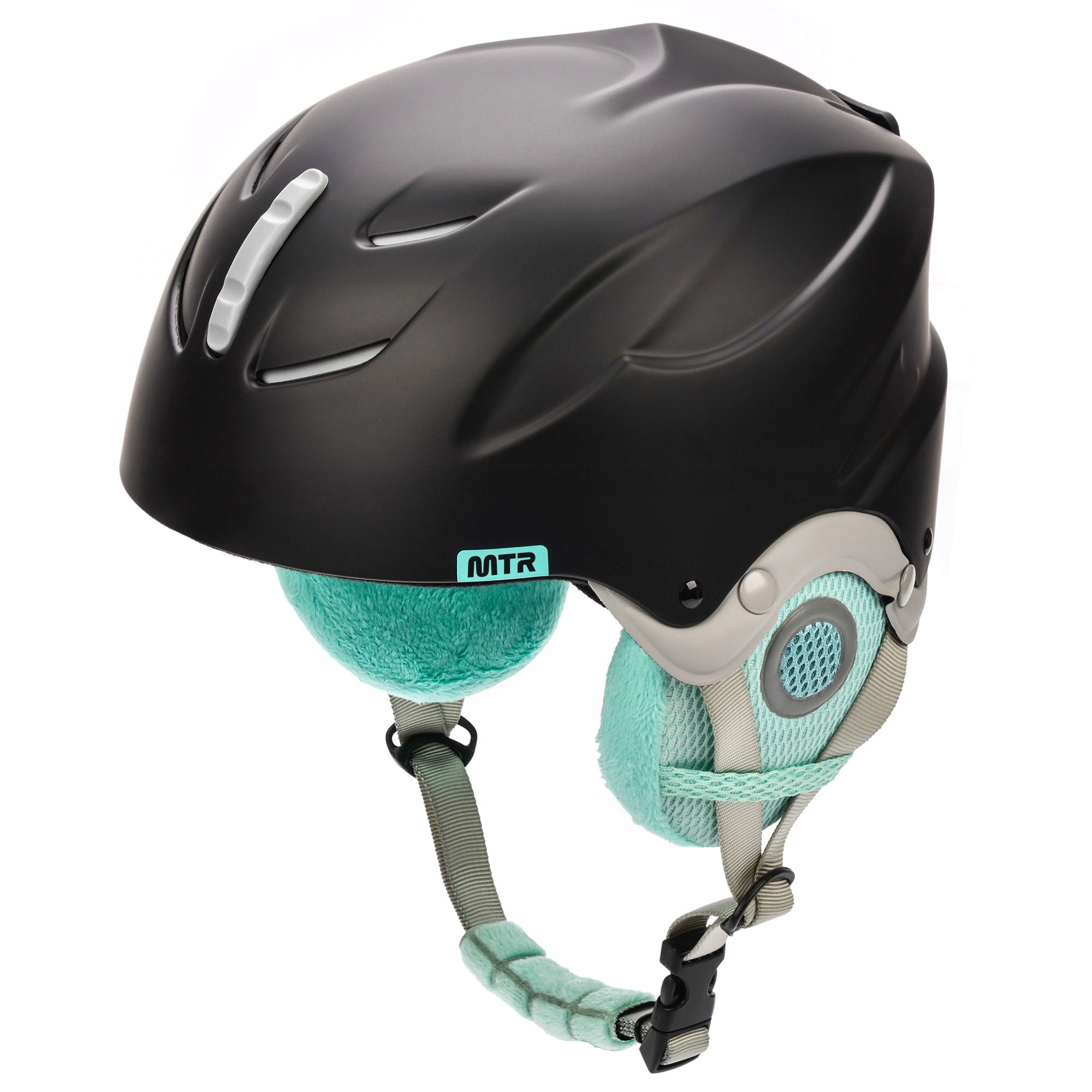 Kask Narciarski Snowboardowy Meteor Lumi Regulowany 58-61 CM Czarny Miętowy
