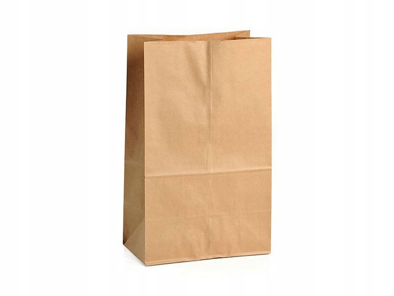 Torba papierowa klockowa bez uchwytu jednorazowa eko 22 x 11 x 32 cm 250szt