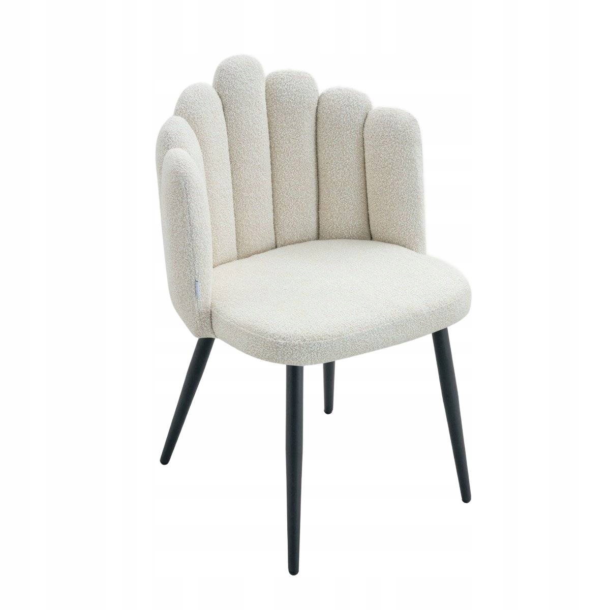 Krzesło nowoczesne tapicerowane Luxe muszelka Ecru 56x55x86 cm Homla