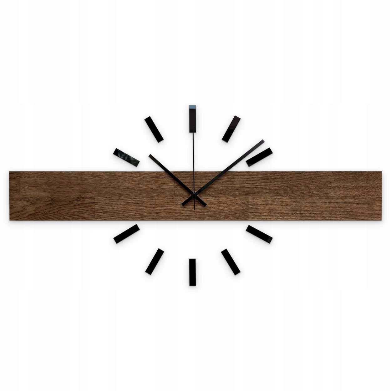 Nástenné hodiny z dreva Minimalist čierne ručičky, 80 cm