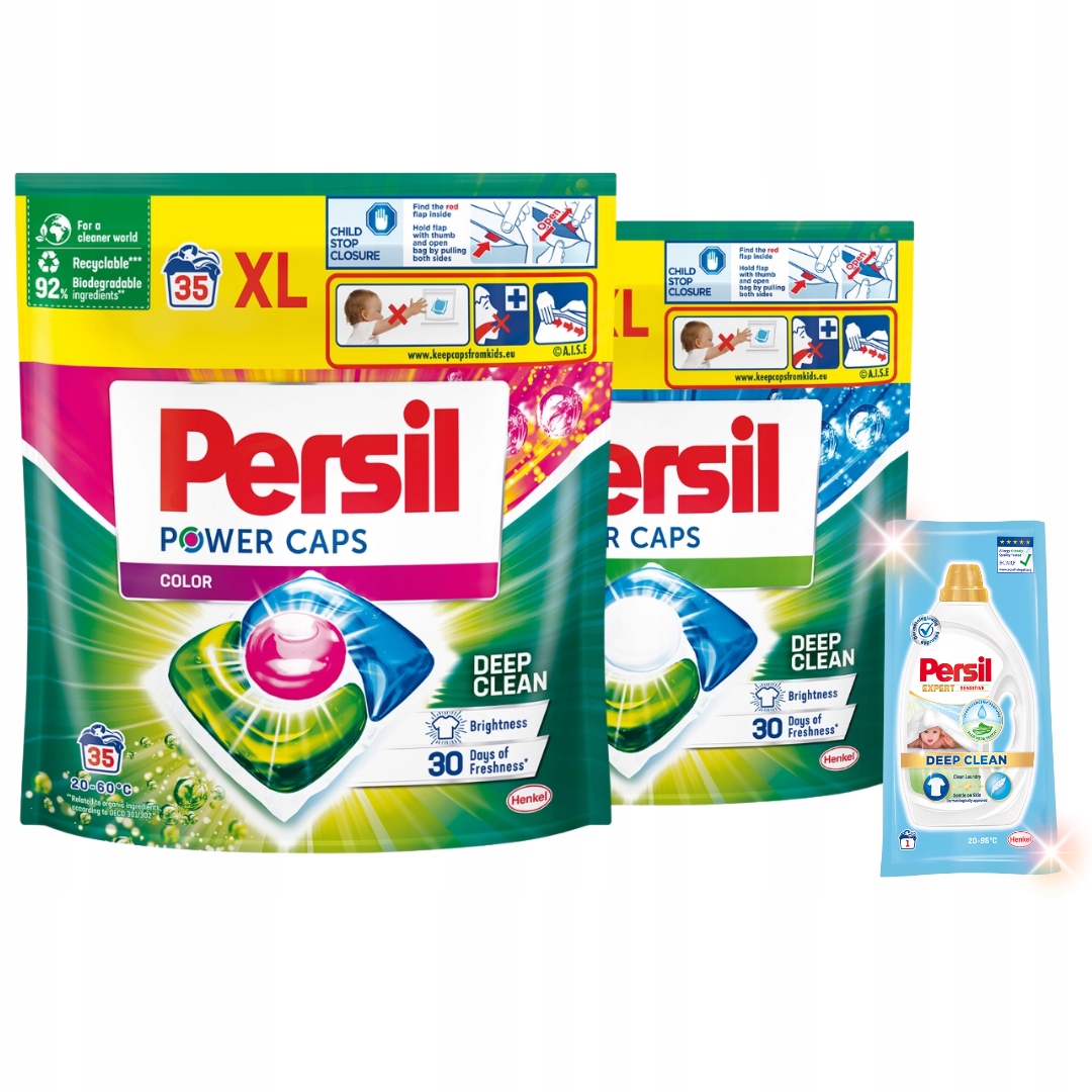 Persil Power Caps Kapsle na praní Sada MIX 70 ks Dárek