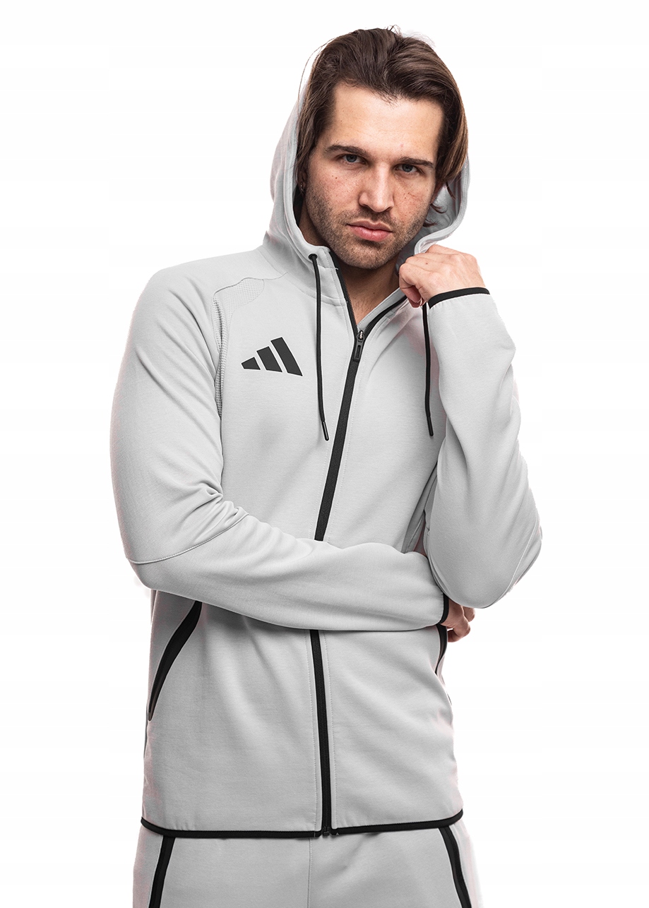 Pánská Mikina adidas Tiro 26 Kapucí Kapsy na zip Bavlněná Šedá S