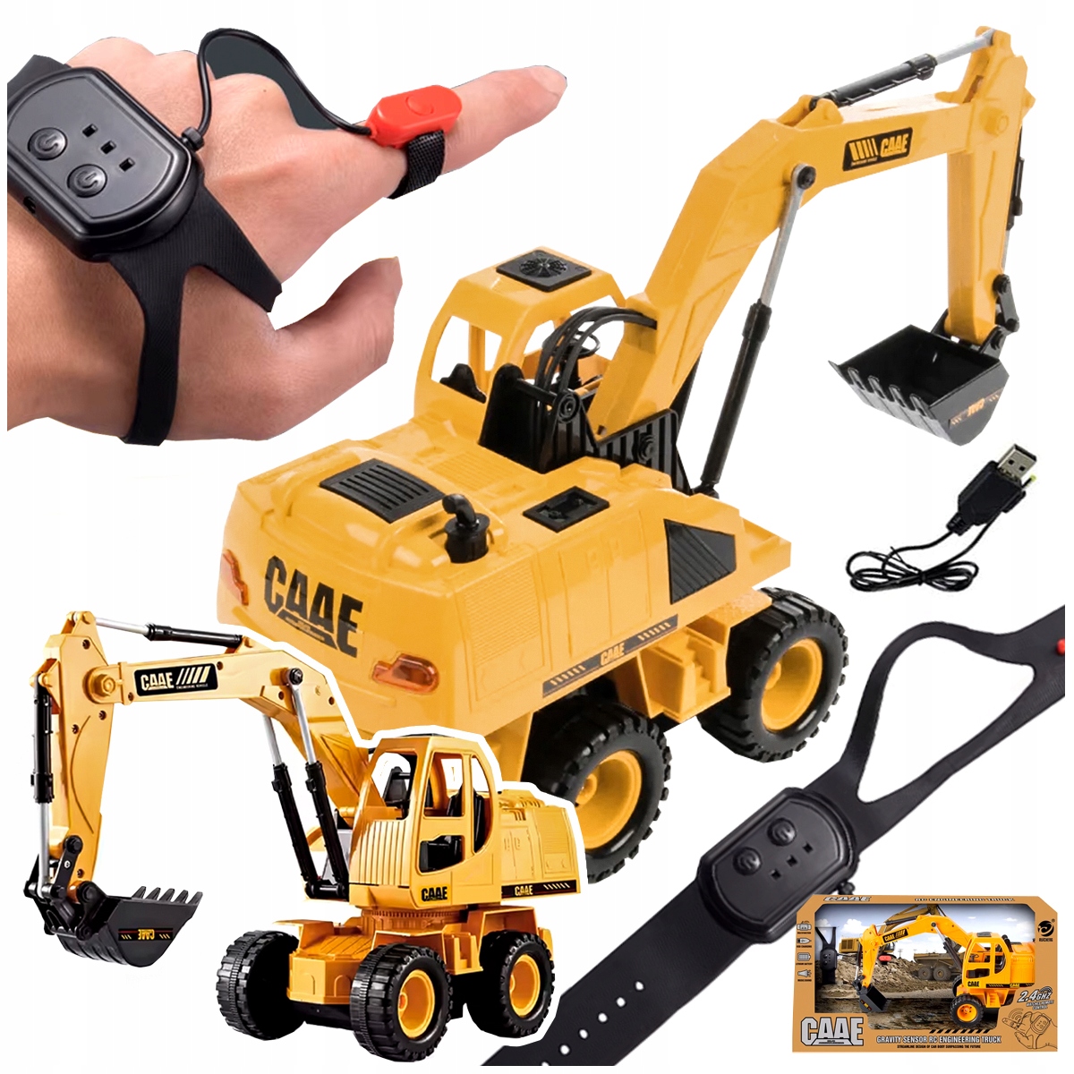 KOPARKA R/C ZABAWKA DLA DZIECI ZDALNIE STEROWANA GESTEM RĘKI RUCHOMA ŁYŻKA Model Koparka zdalnie sterowana Z2078