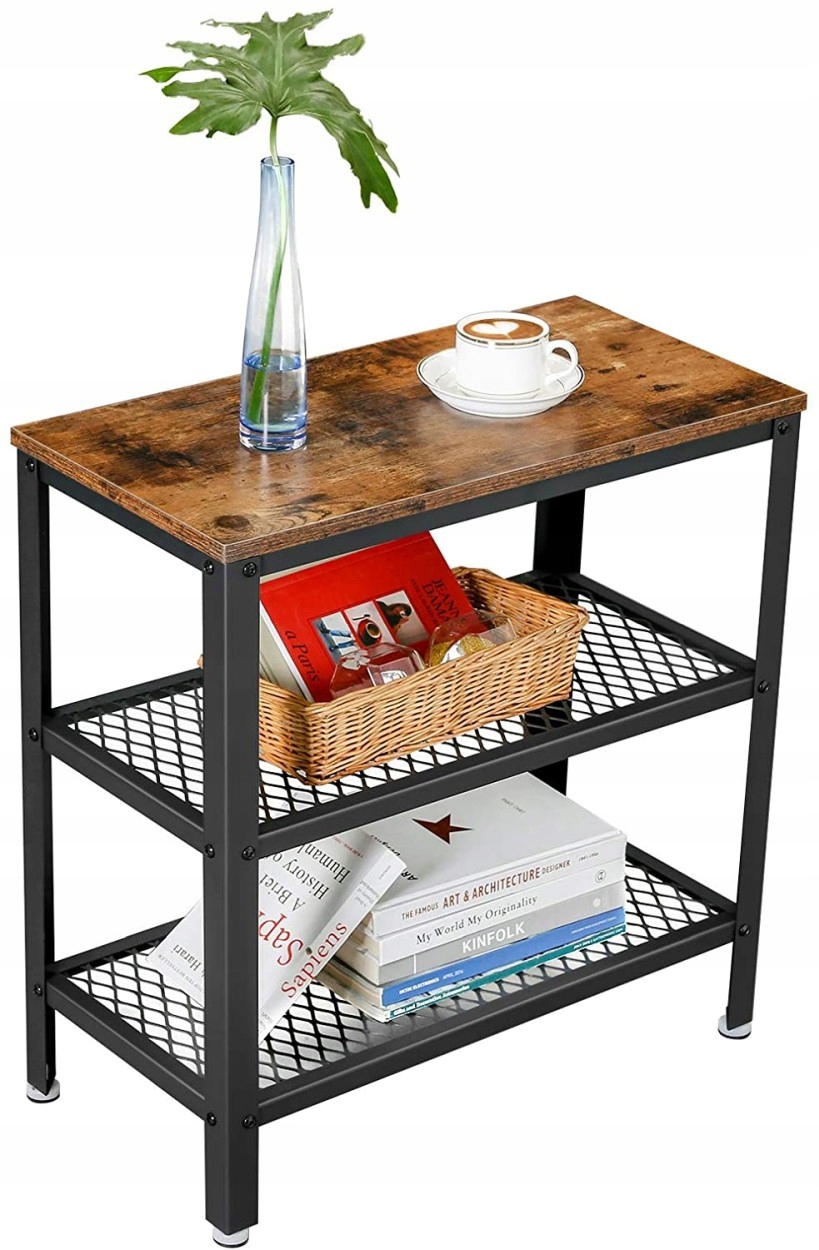 

Stolik kawowy pomocniczy ława z półkami Loft 60 cm