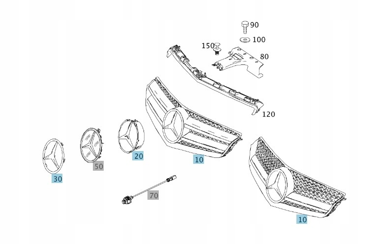 GRILL ATRAPA CHŁODNICY MERCEDES-BENZ E C207 A2078800183 Producent części Mercedes-Benz OE