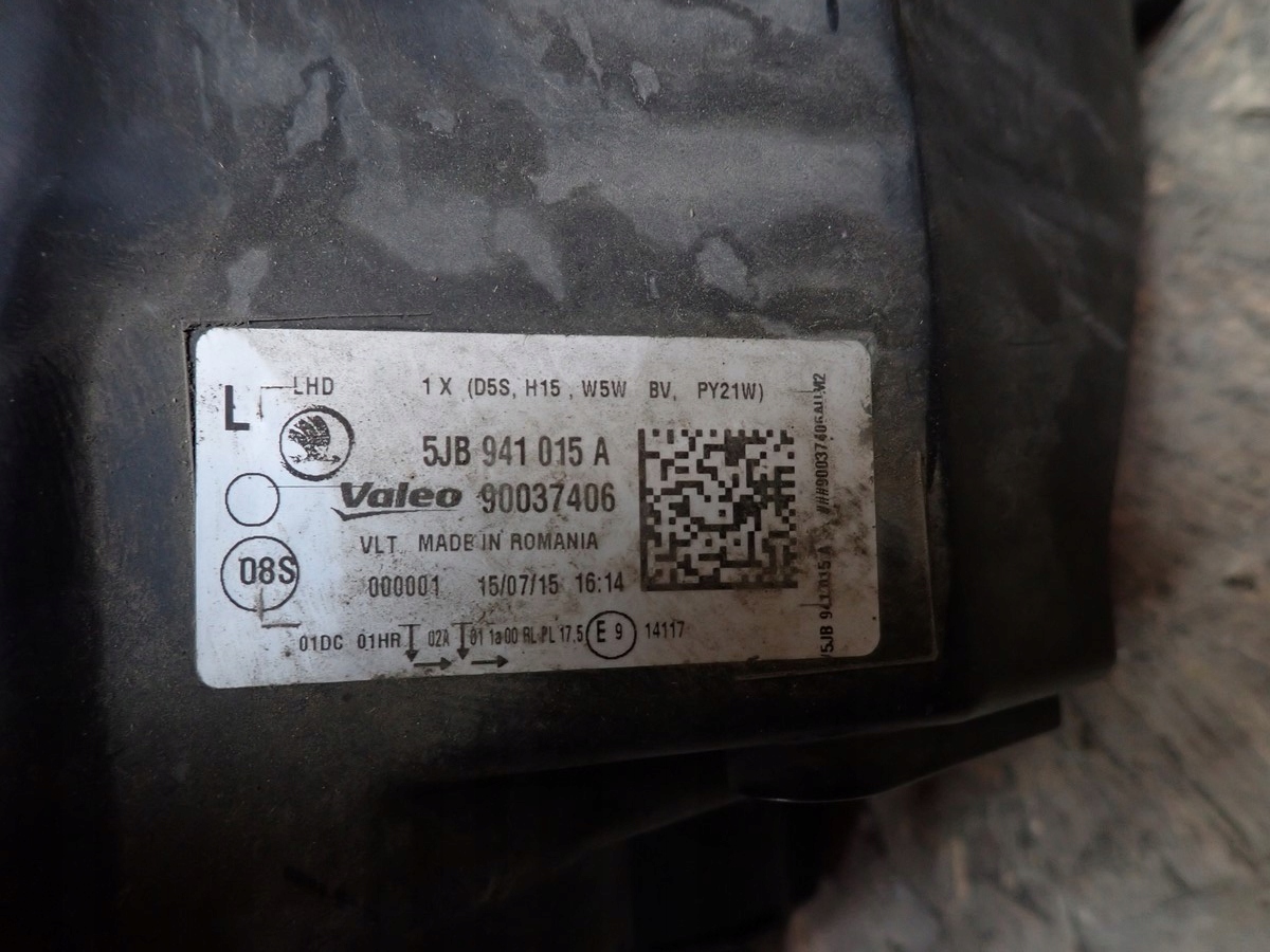 light left REFLEKTOR left XENON SKODA RAPID 5JA 2012-2015R 5JB941015A