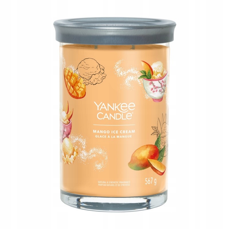 Velký sklenice na svíčku Yankee Candle Signature Mango Ice Cream