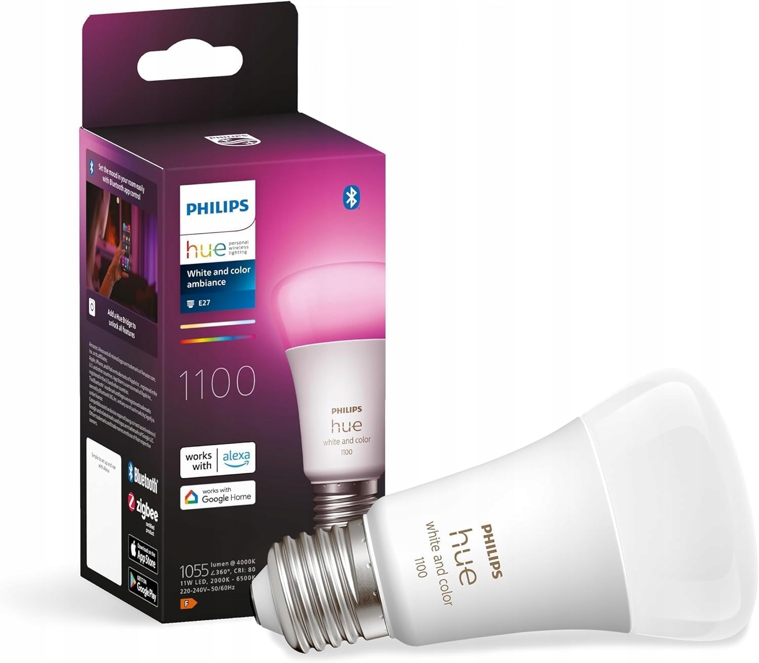 Led žiarovka E27 A60 9W Cct Rgb Philips Hue White & Color Bluetooth Zigbee