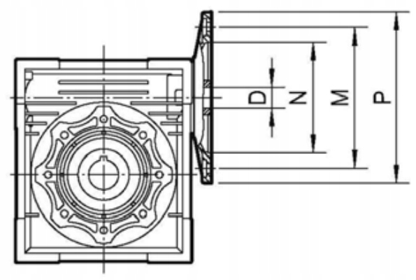 MOCNA PRZEKŁADNIA SILNIKA ELEKTRYCZNEGO 71B5 I=7,5 Model PM 050
