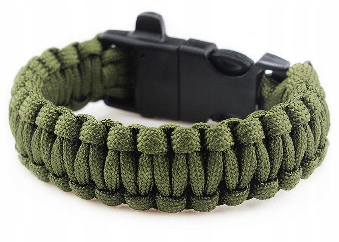 

Bransoletka Paracord z krzesiwem oliwkowa