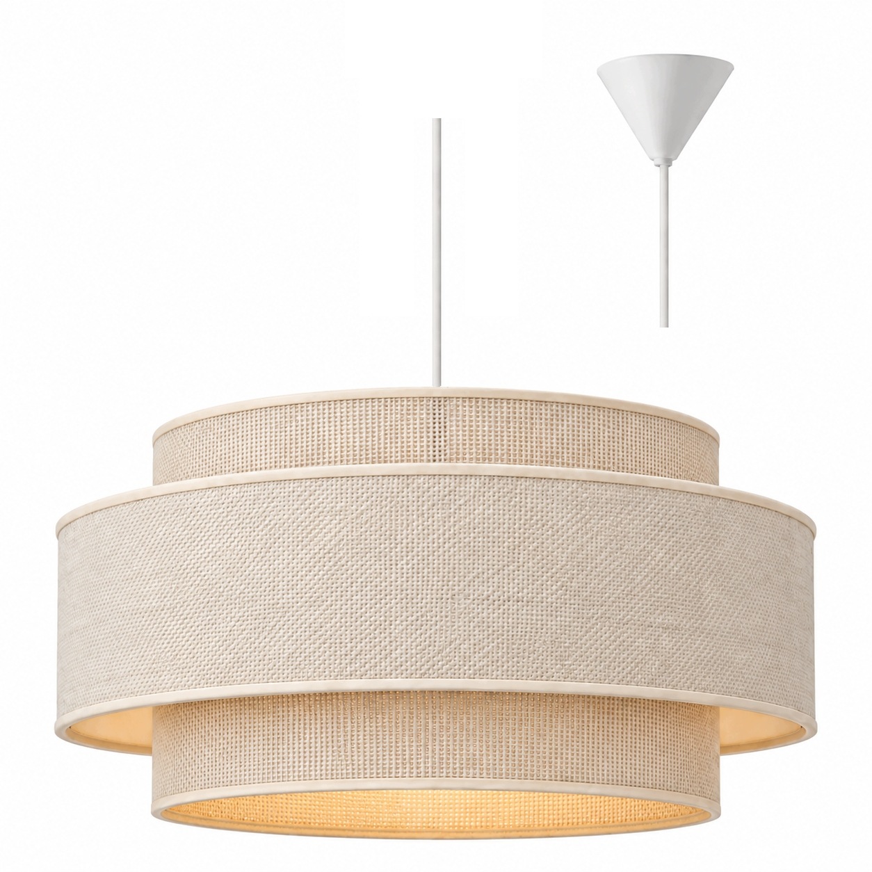 Lampa Wisząca Pojedyncza Sufitowa Abażur Beż Juta