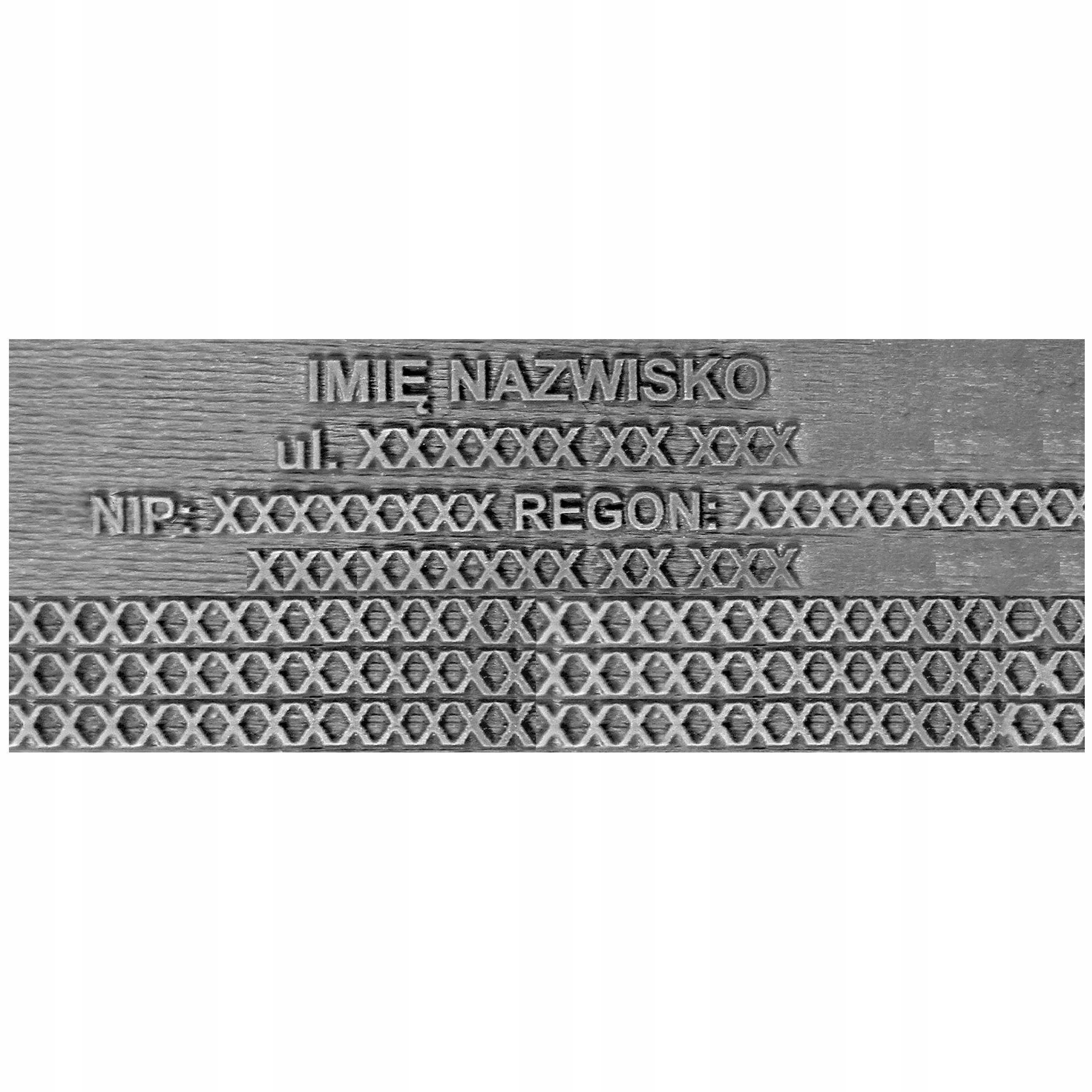 GUMKA DO PIECZĄTKI PIECZĄTEK DO 8 LINII Z TEKSTEM DO AUTOMATU 59x25mm Stan opakowania oryginalne
