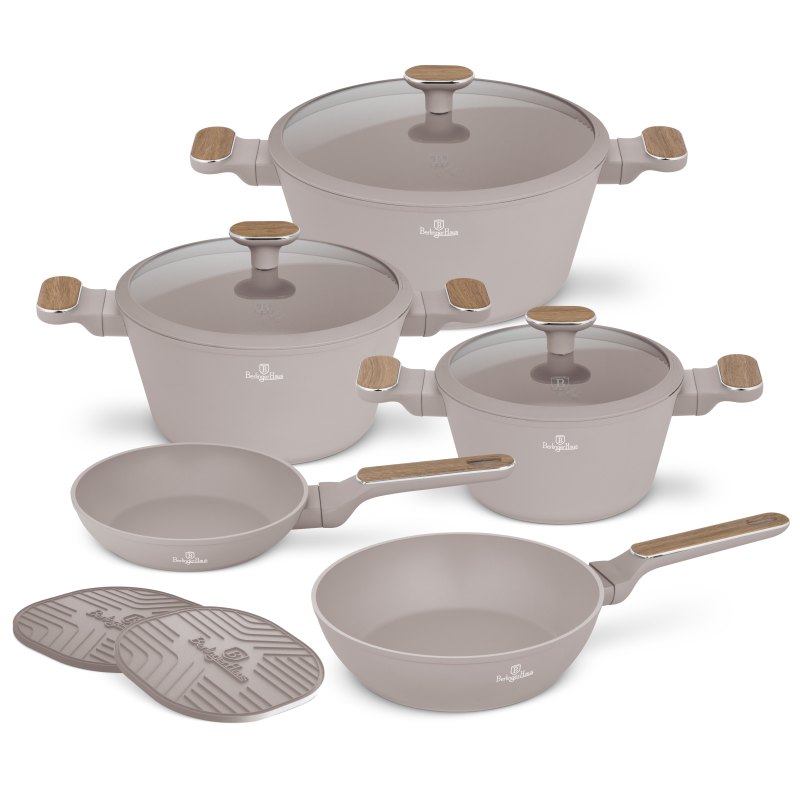 Súprava riadu s titánovým povrchom 10 ks Taupe Nordic Collection