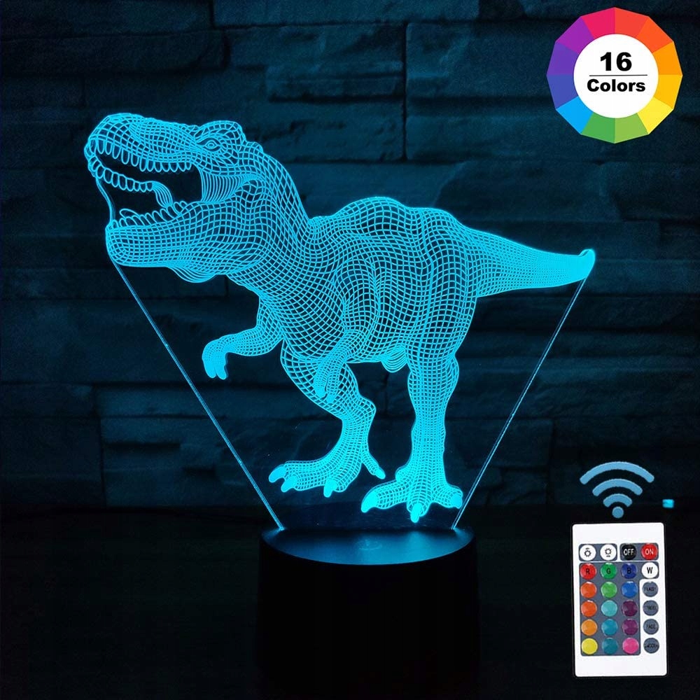 Lampka 3D nocna led usb na prezent Dinozaur T-Rex Wiek dziecka 3 m +