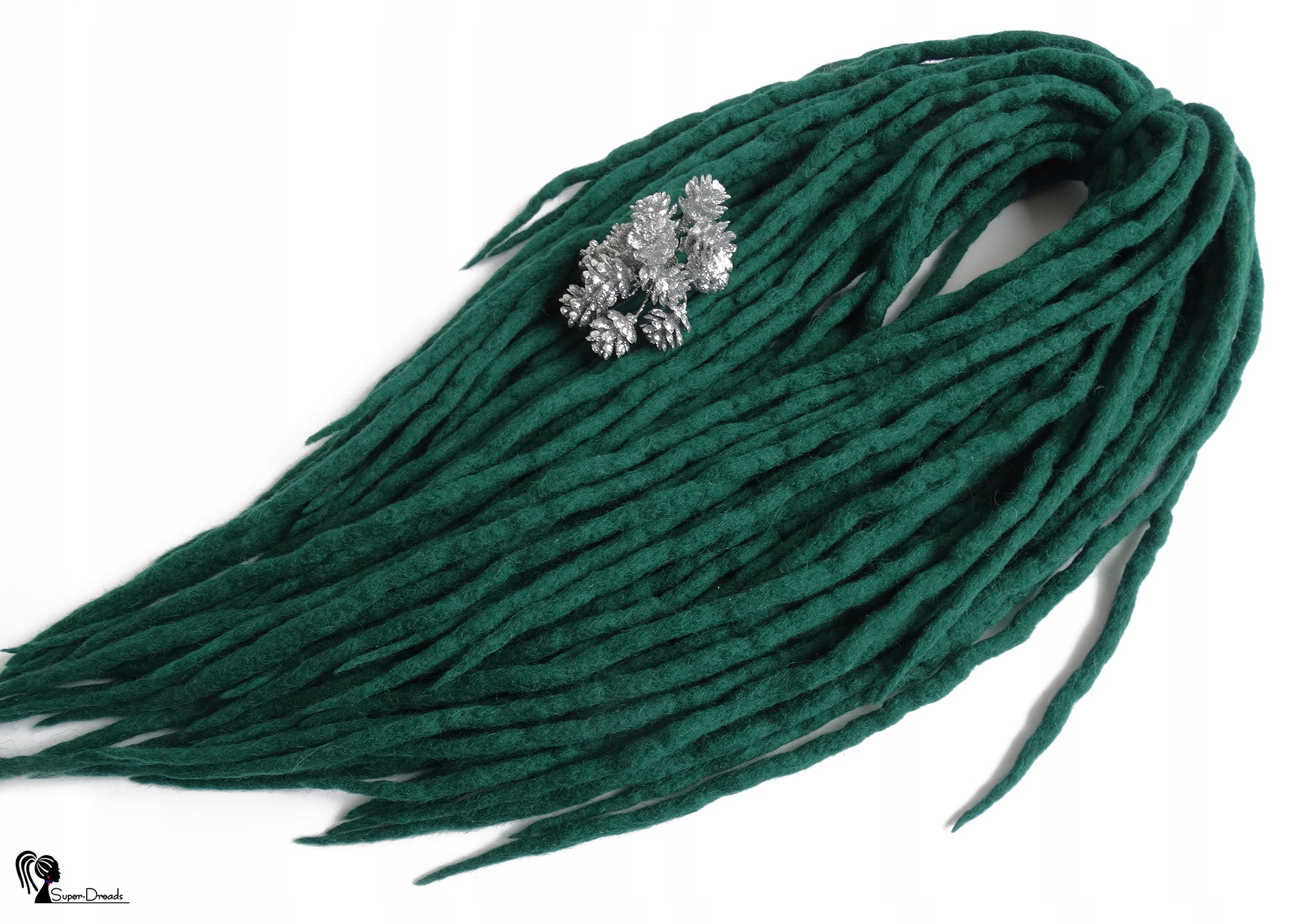 Dredloky Dredy vlněné, tmavě zelené, Smaragdový Les, 40 kusů