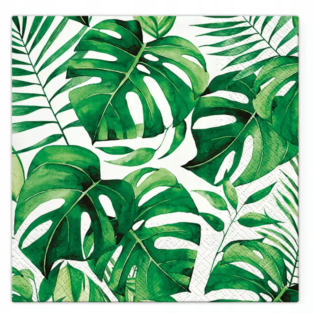 

Serwetki papierowe roślinne liście Monstera 20 szt