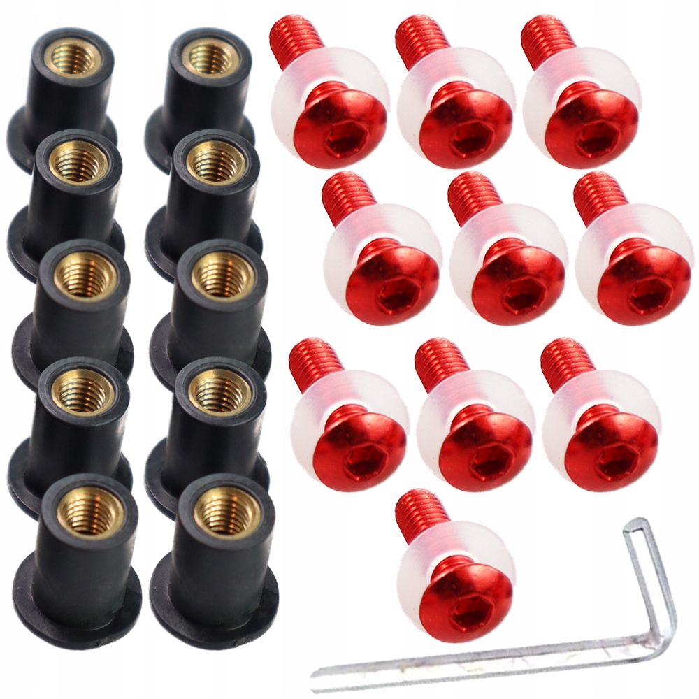 Gumowa Tulejka do Owiewek M5 x 14 Czerwone Śruby