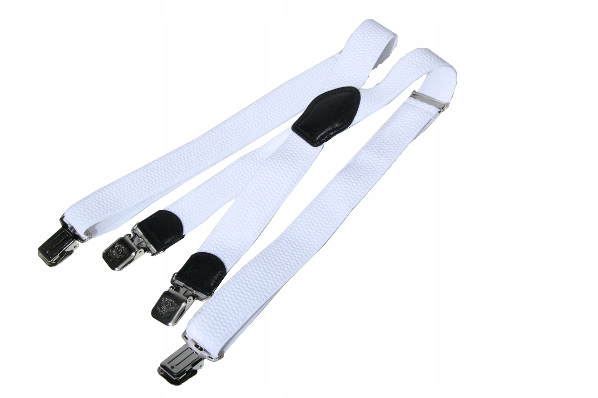 SZELKI DO SPODNI MĘSKIE PODWÓJNE - BIAŁE (X8)