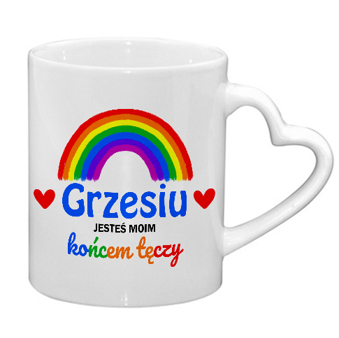 

Tęczowy Kubek z ucho Serce Lgbt+ 01 zakochani