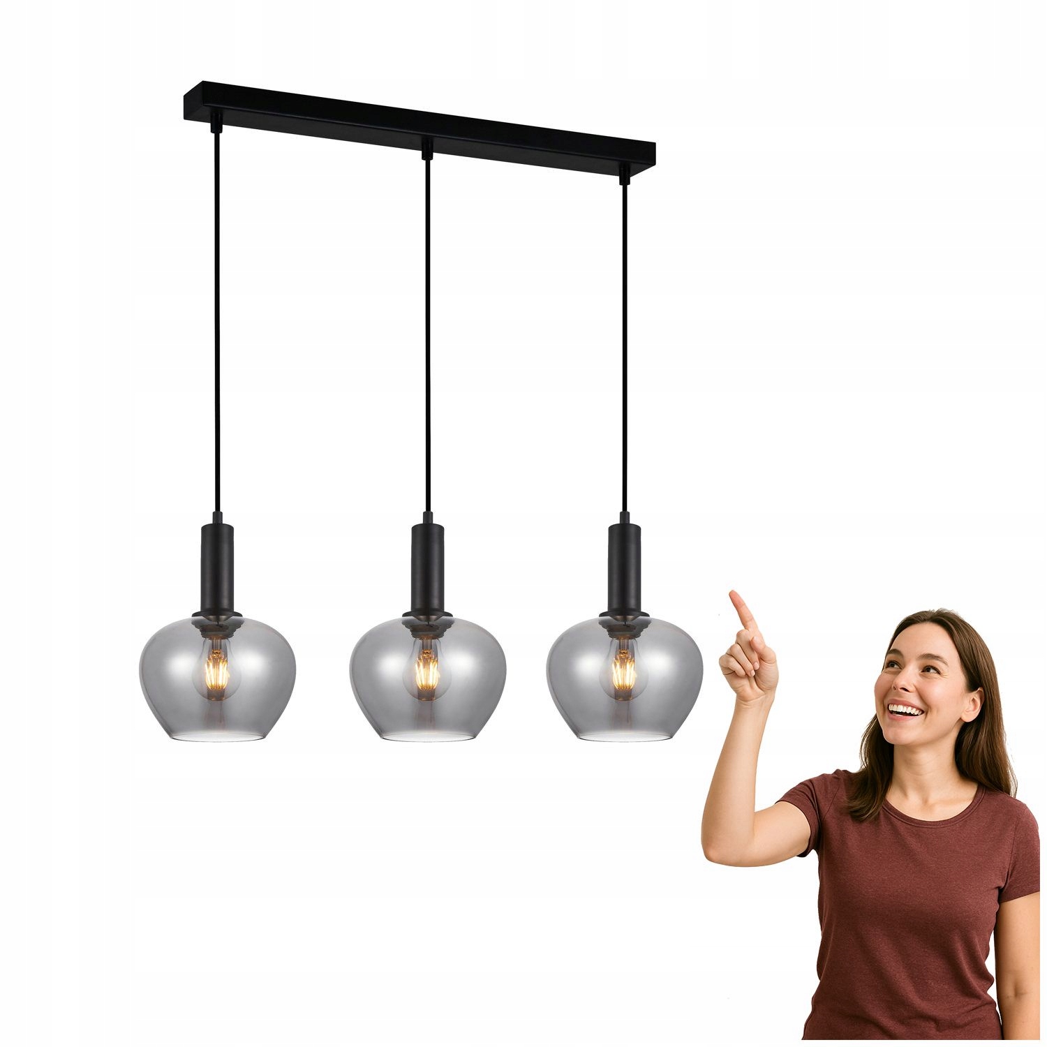 Závesná lampa Stabla PND-30084-3-BK-SG Italux