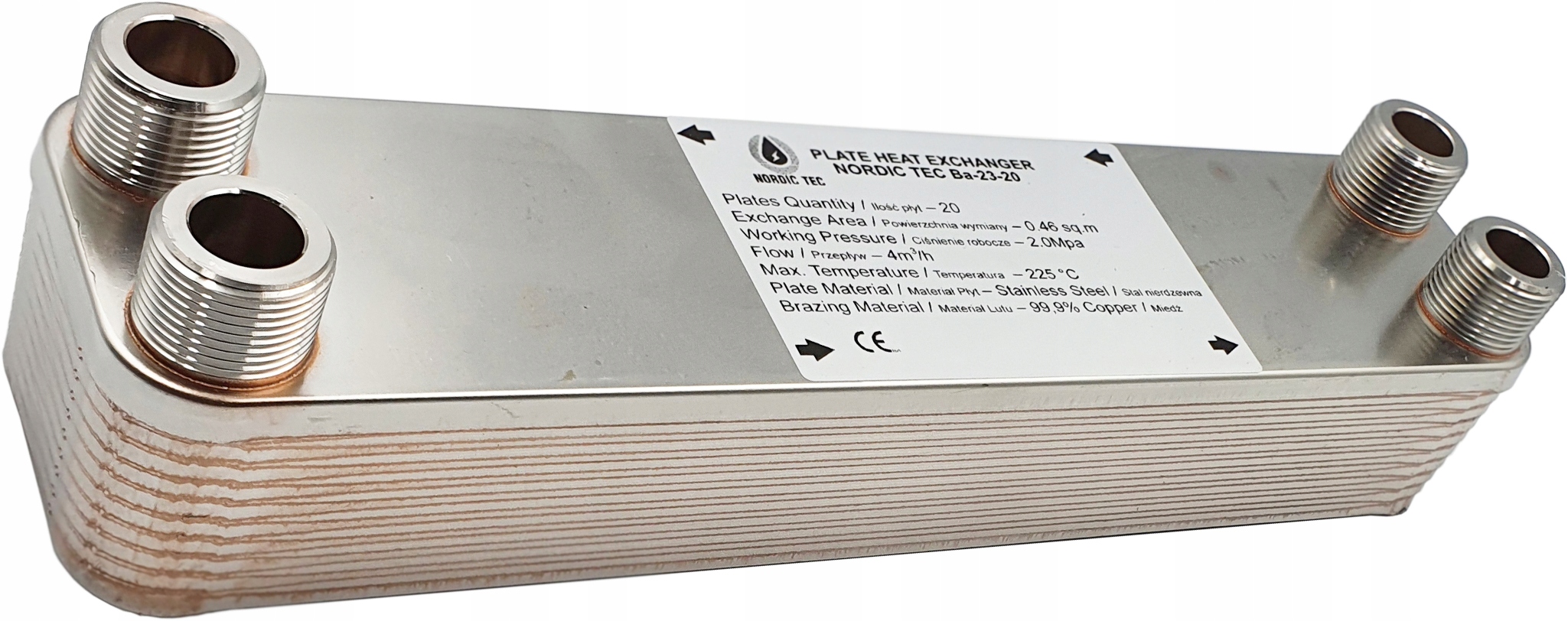 

Wymiennik ciepła 25kW 20-płytowy 4x 3/4' Nt