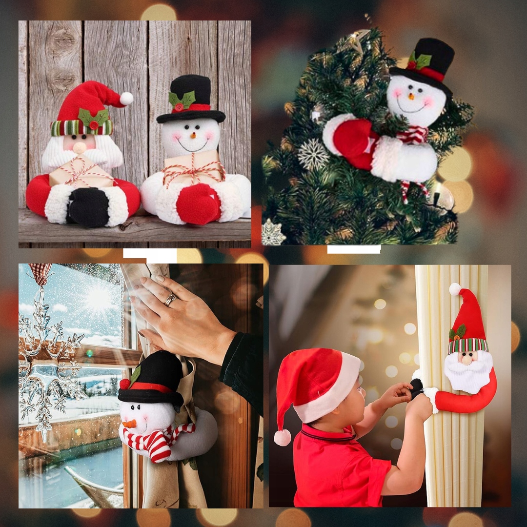 2X ŚWIĄTECZNA ZAPINKA KLIPS DO FIRAN OPASKA DO ZASŁON MIKOŁAJ BAŁWAN OZDOBA Rodzaj inny