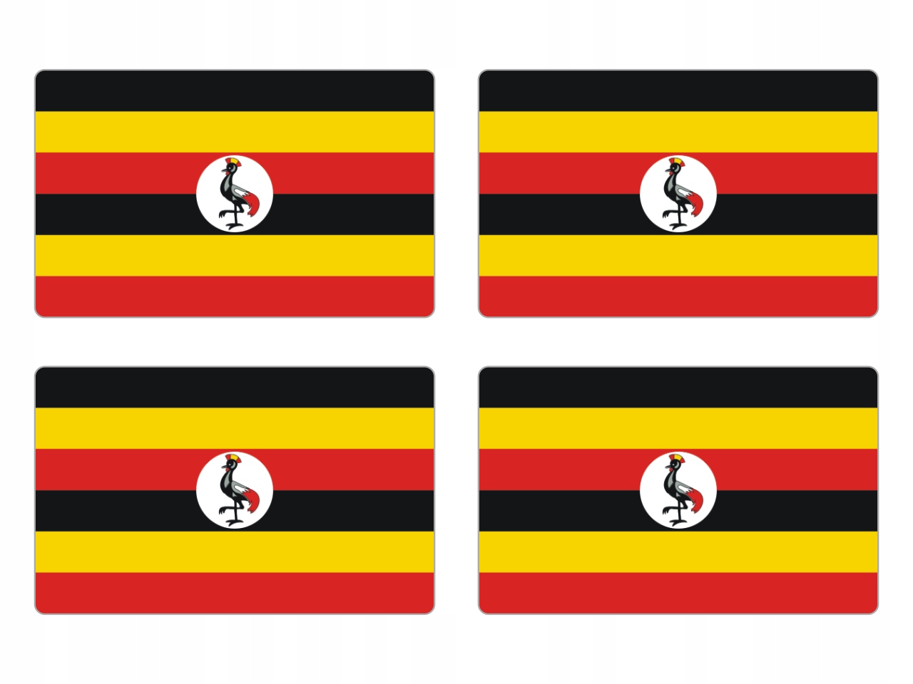 

Naklejki Flaga Uganda na auto moto rower 4szt