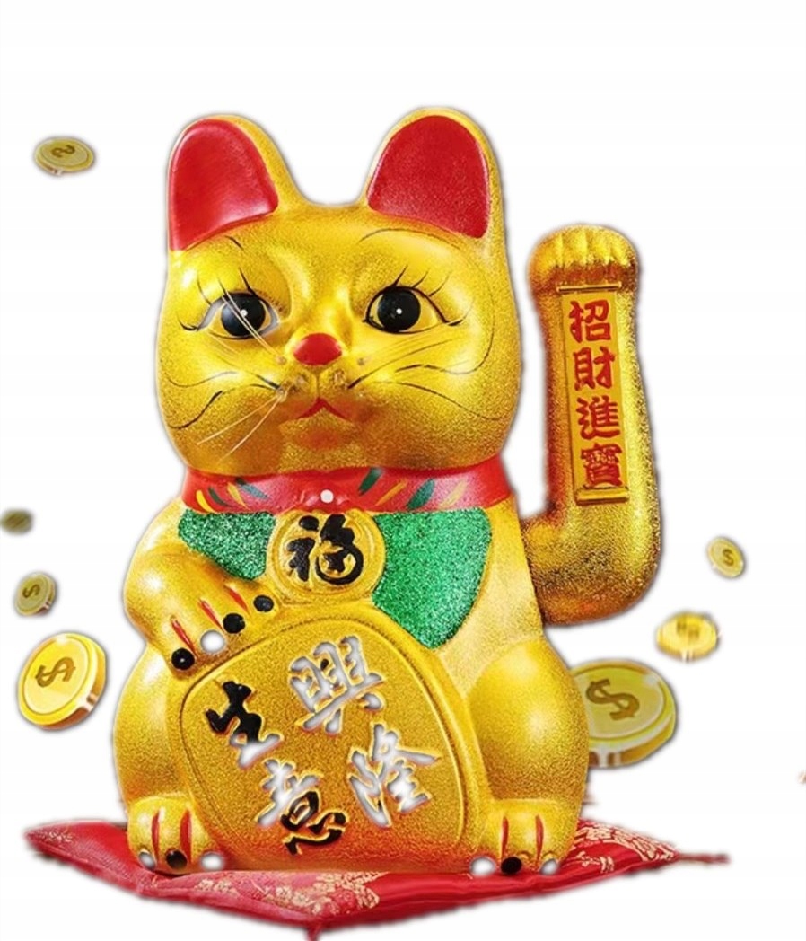 

Chiński Japoński Kot Szczęścia Neko Maneki 27cm