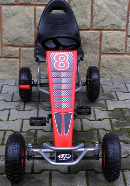 GOKART G5 NA PEDAŁA POMPOWANE KOŁA, HAMULEC RĘCZNY Szerokość pojazdu 60 cm