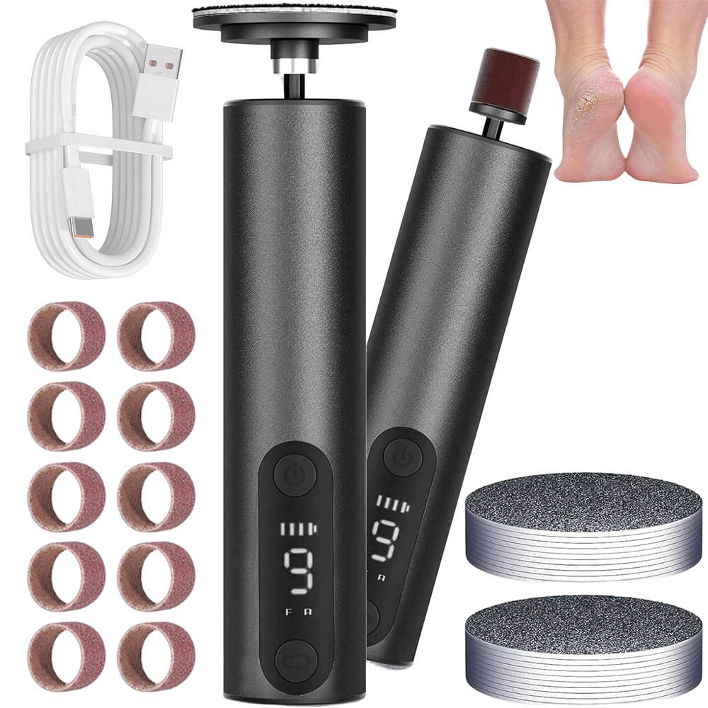 Pilník Elektrický Na Nohy 9 rychlostních stupňů LCD Usb-c 1200 mAh 10 kotoučů 80/120 5V