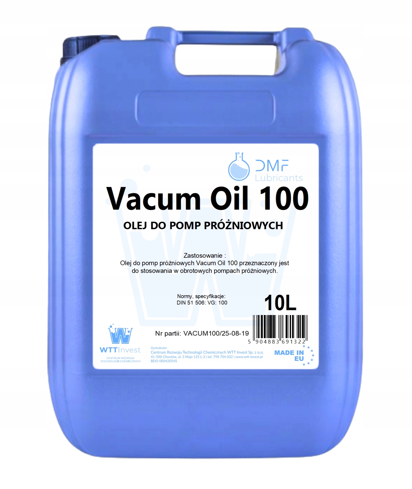 Olej do pompy próżniowej Vg 100 10L Dmf Vacuum Oil 100