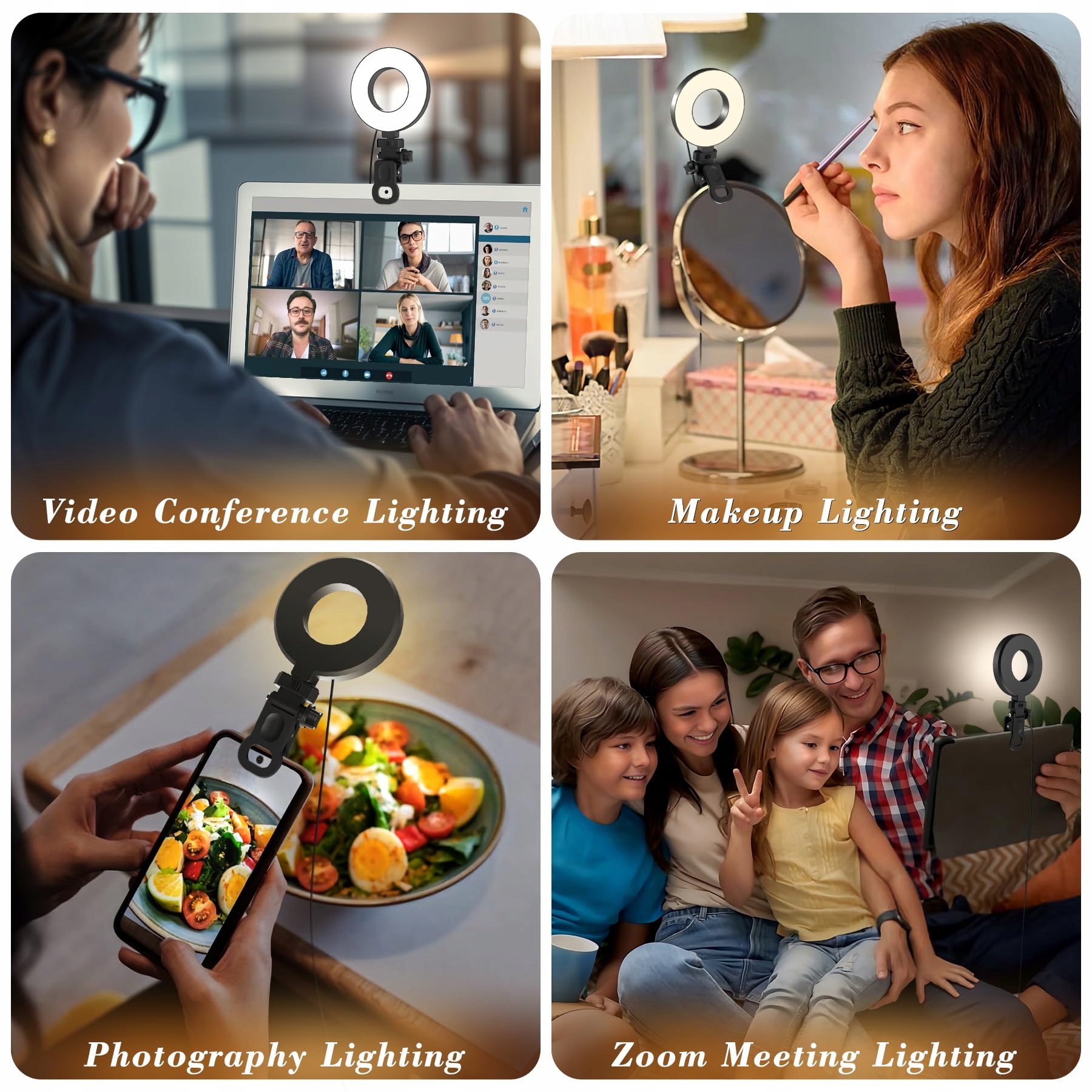MOJIMDO LED Lampa Do Telefonu/Laptopa: Selfie, Wideokonferencje, Makijaż — miniatura 4