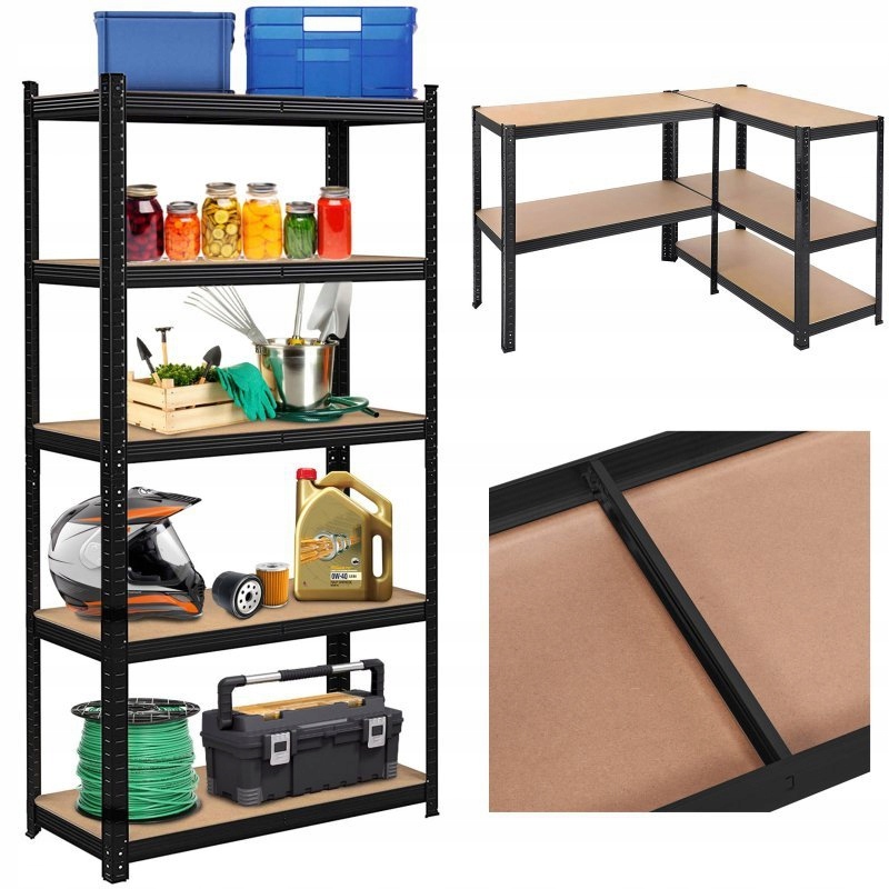 Regał magazynowy Conor czarny 875 kg 180x90x30 cm EAN (GTIN) 77955005