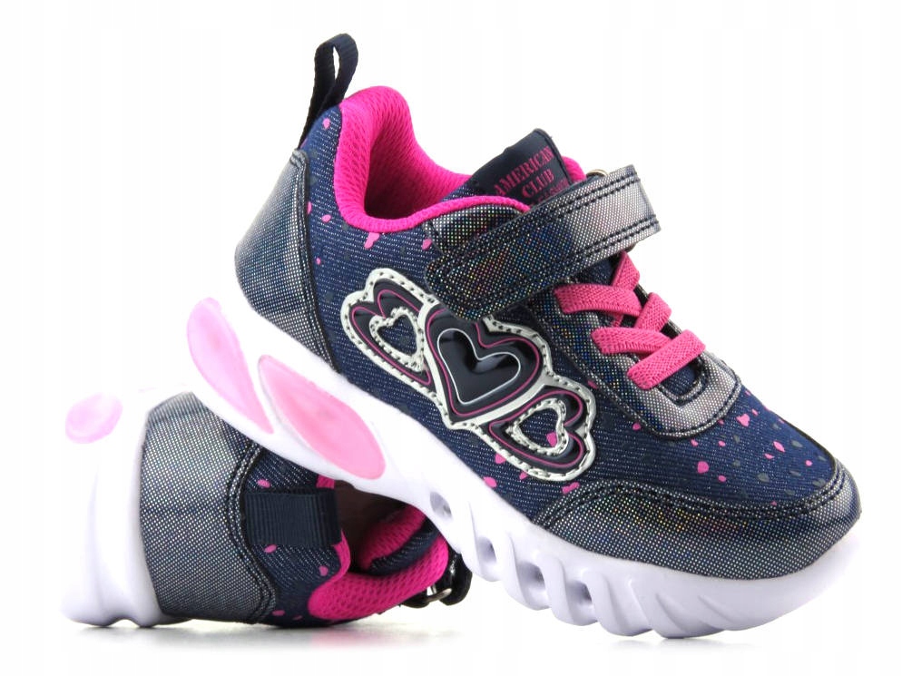 

Buty Dziecięce American Club ES133 Świecące Granat