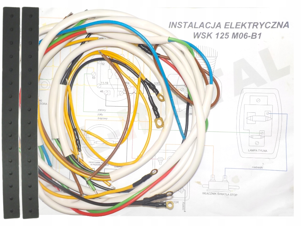 INSTALACJA ELEKTRYCZNA WIĄZKA OPASKI BIAŁA WSK 125 M06-B1