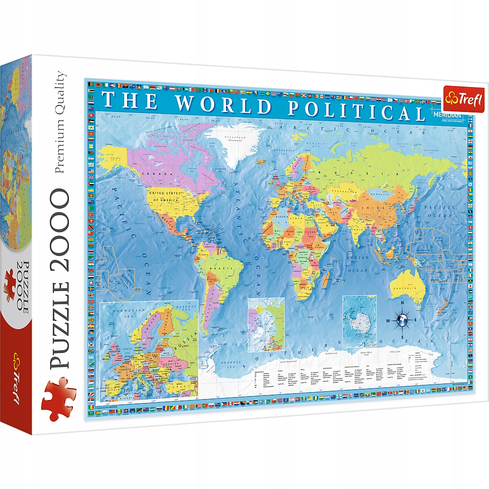 PUZZLE 2000 MAPA ŚWIATA POLITYCZNA 16+ TREFL